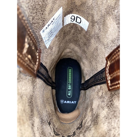 MEN'S Ariat Ricochet Western Boot Brown Size 9D - Picture 7 of 8